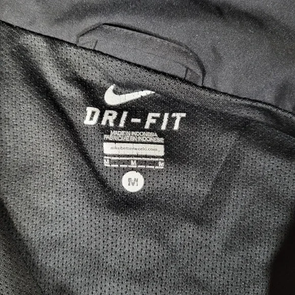 Nike Men's Medium Dri-Fit Black Orange Stripe Full Zip Track Jacket - Picture 2 of 10